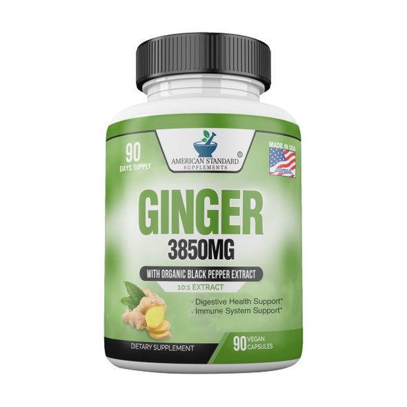 Ginger Root Capsules Organic 3850mg, Ginger Powder, Ginger Supplements, Ginger Capsules, Ginger Pills, Ginger Extract, Organic Ginger Root, Immune Support, Alternative to Ginger Chews, 90 Veg Capsule