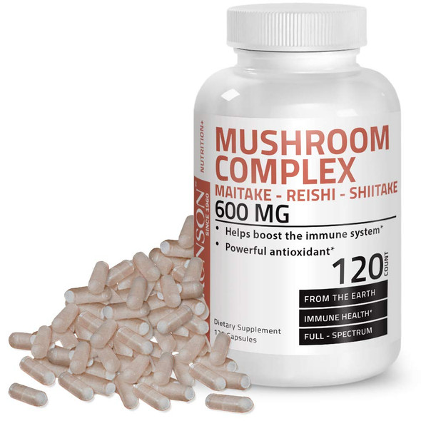 Triple Mushroom Complex - Maitake - Reishi - Shiitake - Powerful Antioxidant And Immune System Booster - Full Spectrum Mushroom Complex - 600 Mg Capsules - 120 Count Triple Mushroom Complex - Maitake - Reishi - Shiitake - Powerful Antioxidant And Immune System Booster - Full Spectrum Mushroom Complex - 600 Mg Capsules - 120 Count