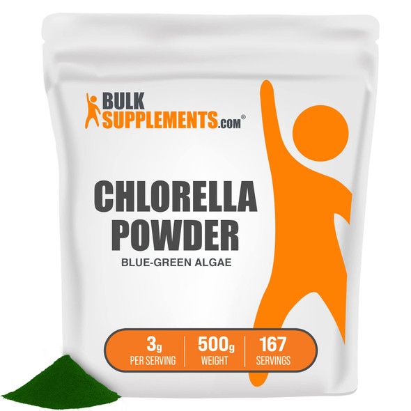 BulkSupplements Chlorella Powder - Superfood Supplement for Immune Support, Broken Cell Wall - Vegan,  Powder - 3g s, 167 Servings (500 Grams - 1.1 lbs)