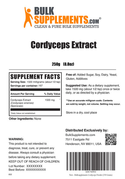 BulkSupplements Cordyceps Mushroom Extract 250G, with Turkey Tail Mushroom Extract Powder 100G, Chaga Mushroom Extract Powder 250G & Ashwagan Root Extract Powder 500G Bundle