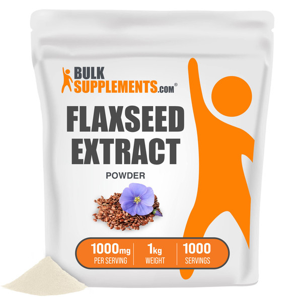 BulkSupplements Flaxseed Extract Powder - Flax Seed Supplement - Vegan Omega 3 Supplement - Ground Flaxseed Powder - Omega 3 Supplement - Flax Seeds Extract (1 Kilogram - 2.2 lbs)