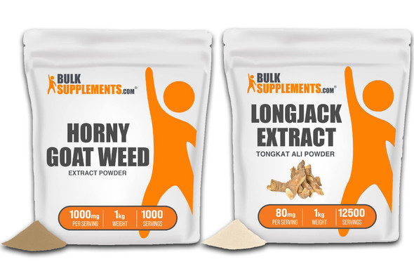 BulkSupplements Horny Goat Weed Extract Powder 1KG & Longjack Extract Powder (Eurycoma longifolia) 1KG Bundle