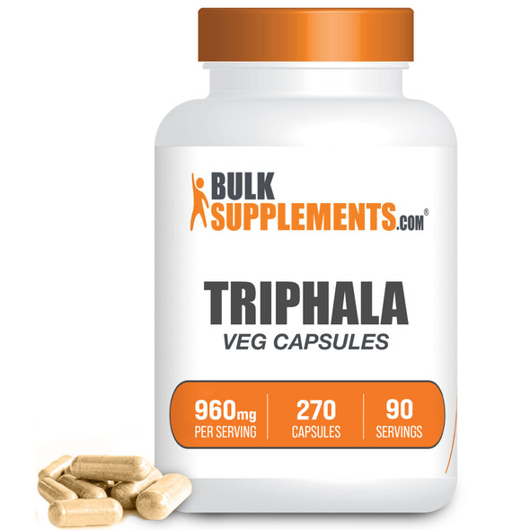 BulkSupplements Triphala Capsules - Triphala Herbal Supplements, from Amla, Bhibitaki, & Haritaki  - 960mg of Triphala Supplement ,  (270 Veg Capsules)