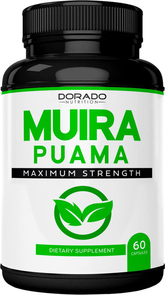 Muira Puama Root Extract 1000mg for Men and Women - Premium Capsules - 60 Count - Zero Fillers - Third Pary Tested - Gluten Free & Non-GMO - USA Made - Quality - Tested for Potency & Purity