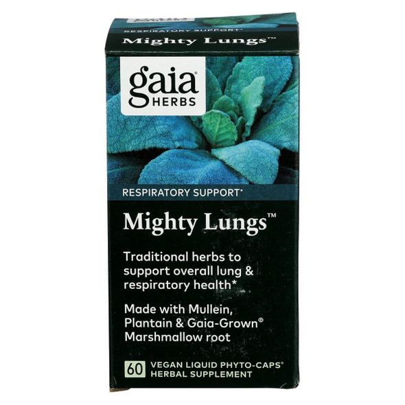 Gaia Herbs Mighty Lungs - Lung Support Supplement To Help Maintain Overall Lung & Respiratory Health* - With Mullein, Plantain, Schisandra & Elecampane - 60 Vegan Liquid Phyto-Capsules (30-Day Supply)
