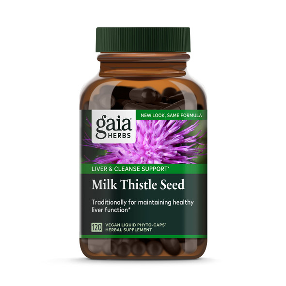 Gaia Herbs Milk Thistle Seed - Liver Supplement & Cleanse Support for Maintaining Healthy Liver Function* - with Milk Thistle Seed Extract - 120 Vegan Liquid Phyto-Capsules (40-Day Supply)