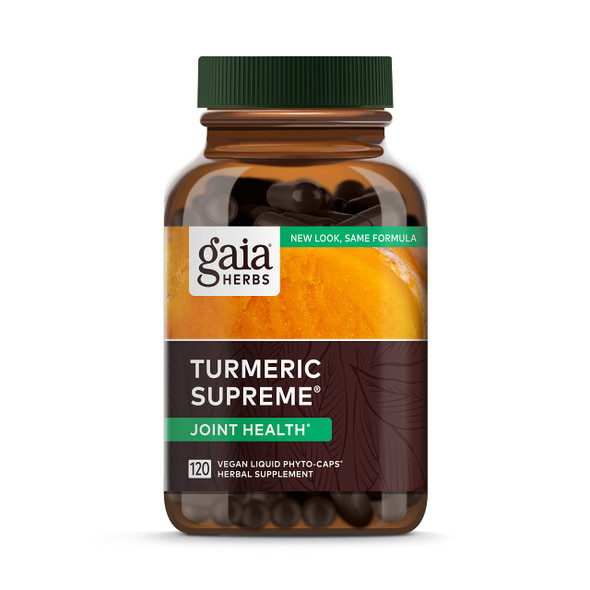 Gaia Herbs Turmeric Supreme Joint Health - Joint Support Supplement - with Quercetin, Black , Boswellia, Ginger Root, Curcuminoids, & More - 120 Liquid Phyto-Capsules(30-Day Supply)