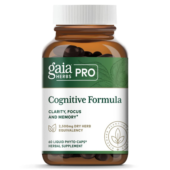 Gaia PRO Cognitive Formula - Brain Boost &  Flow Supplement - Provides Antioxidant Activity Support - with Rosemary, Organic mint & Gotu Kola - 60 Vegan Liquid Phyto-Capsules (30 Servings)