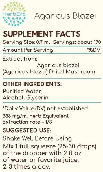 Agaricus Blazei A120 (2pcs) Alcohol Herbal Extract Tincture, Concentrated Liquid Drops Natural Agaricus Blazei (Agaricus blazei murill) Dried Mushroom (2x4 fl oz)