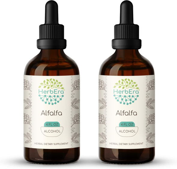 Alfalfa A120 (2pcs) Alcohol Herbal Extract Tincture, Concentrated Liquid Drops Natural Alfalfa (Medicago Sativa) Dried Leaf (2x4 fl oz)