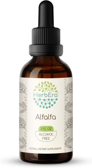 Alfalfa B60 Alcohol-Free Herbal Extract Tincture, Concentrated Liquid Drops Natural Alfalfa (Medicago Sativa) 2 fl oz