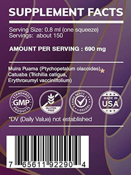 Earth's Love - Muira Puama and Catuaba Alcohol Herbal Extract Tincture, Super-Concentrated (Ptychopetalum Olacoides and Trichilia catigua, Erythroxylum vacciniifolium) Dried Herbs (4 Fl Oz)