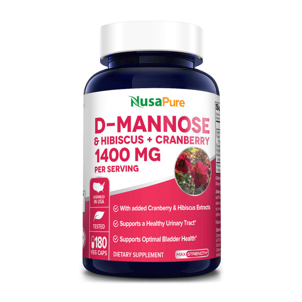 D-Mannose Complex 1400 mg ( with Hibiscus and Cranberry) - 180 Veggie Caps.