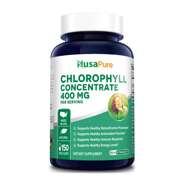 NusaPure Chlorophyll Concentrate 400 mg 150 Vegetarian Caps (Non-GMO & )