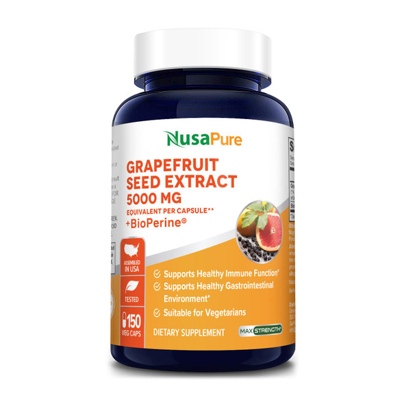 NusaPure Grape Extract 5,000 mg per Capsule (Extract 10:1) with Bioperine 150 Veggie caps| Vegan, , Non-GMO