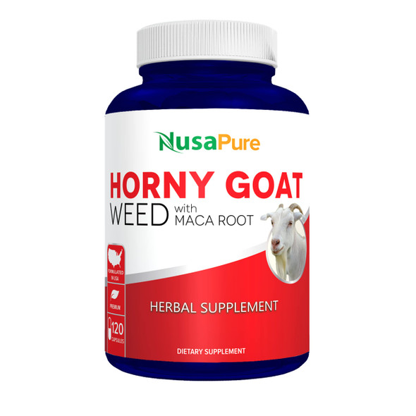 NusaPure Horny Goat Weed Extract 1000mg 120 Caps with Maca Root