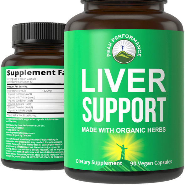 Liver Cleanse Detox & Repair Made with Organic Ingredients. 6-in-1 Herbal Complex with Organic Milk Thistle, Artichoke Extract, and More. Vegan Liver Health Support Supplement Capsules for Men, Women