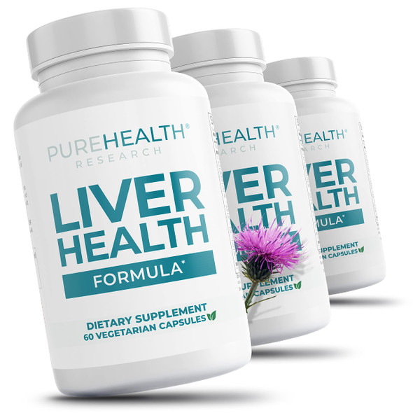 PUREHEALTH RESEARCH Liver Health Detox and Cleanse Supplement - Herbal Blend for Women & Men with Artichoke Extract, Milk Thistle and Dandelion - Liver Support Supplement - 180 Capsules