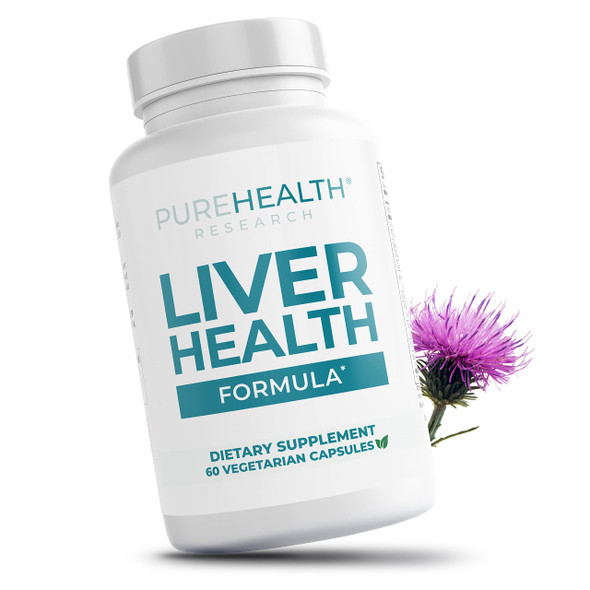 PUREHEALTH RESEARCH Liver Supplement  Herbal Liver Cleanse Detox & Repair with Milk Thistle, Artichoke Extract, Dandelion Root, Turmeric, Berberine to Healthy Liver Renew with 11  Nutrients