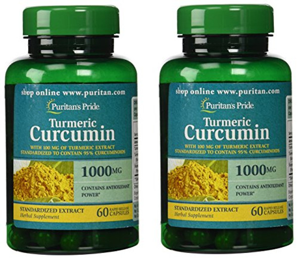 Puritans Pride 2 Pack of Turmeric Curcumin 1000 mg Puritans Pride Turmeric Curcumin 1000 mg-60 Capsules