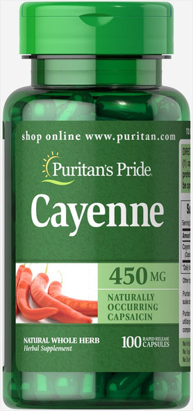 Puritan's Pride Cayenne (Capsicum) 450 mg-100 Capsules