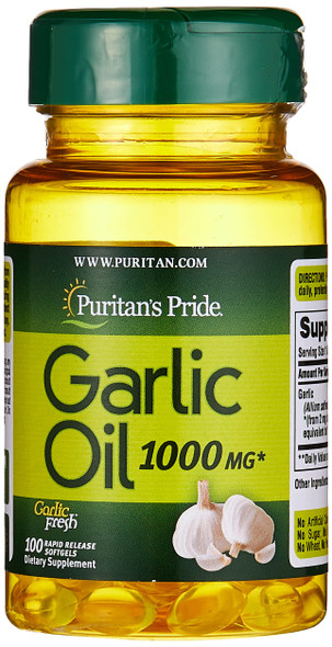Puritan's Pride Garlic Oil 1000 mg 100 Softgels