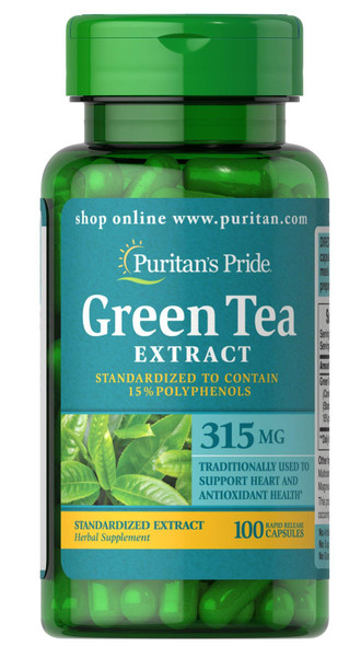 Puritan's Pride Green Tea Standardized Extract 315 mg-100 Capsules