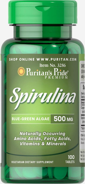 Puritan's Pride Spirulina 500 mg-100 Tablets