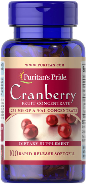 Puritans Pride Triple Strength Cranberry  Concentrate 12,600 Mg, Supports Urinary and Bladder Health, 100 Count