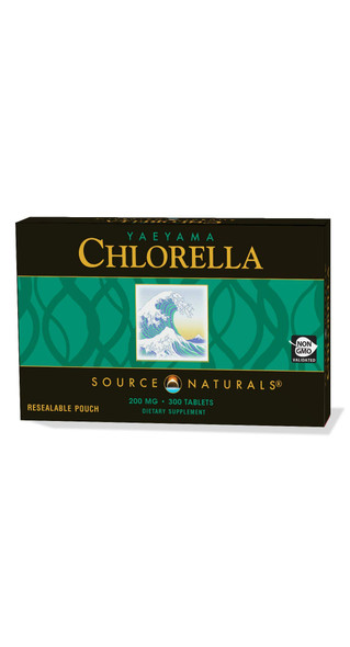 Source s Yaeyama Chlorella Box 200 mg Freshwater Green Superfood, Plant-Based B12 - 300 Tablets