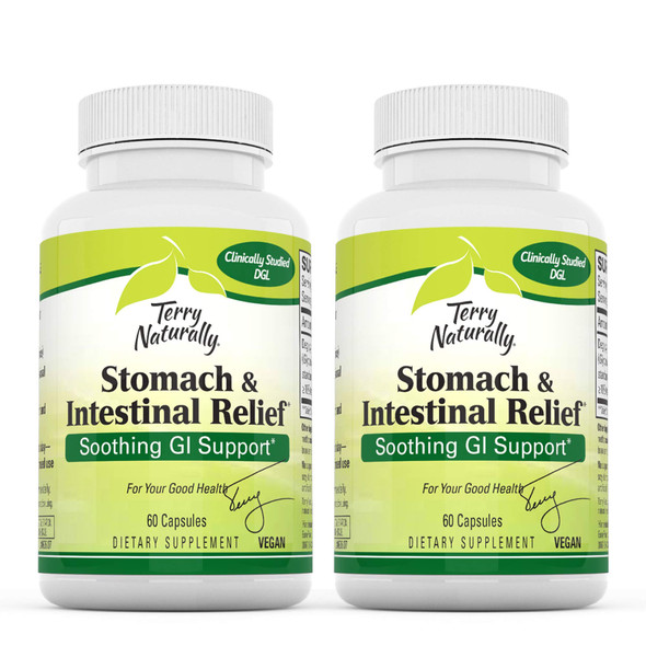 Terry ly Stomach & Intestinal Relief (2 Pack) - 75 mg Licorice, 3.5% Glabridin - 60 Vegan Capsules - Soothing Stomach & Intestinal Support Supplement - Non-GMO, Gluten-Free - 60 Servings