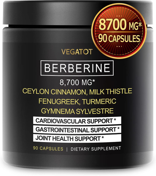 Berberine Comple with Ceylon Cinnamon  Turmeric Milk Thistle Fenugreek - Healthy Immune System, Cardiovascular & Gastrointestinal Support