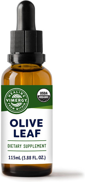 Vimergy Organic Olive Leaf Extract, 57 Servings  Pure Olive Leaf Liquid Drops  Supports Immune and Cardiovascular Health - USDA Organic, Gluten-Free, Non-GMO, Vegan & Paleo Friendly (115 ml)