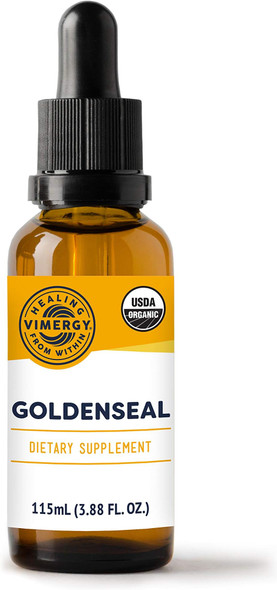 Vimergy USDA Organic Goldenseal Extract, 57 Servings  Alcohol-Free Goldenseal Tincture - Gluten-Free, Non-GMO, Kosher, Corn-Free, Soy-Free, Vegan & Paleo (115 ml)
