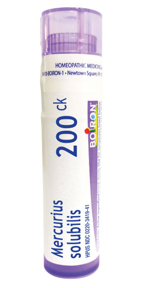 Boiron Mercurius Solubilis 200CK, 80 Pellets, Homeopathic Medicine Sore Throat