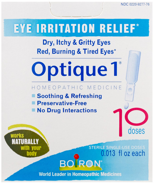 Boiron Optique 1 Eye Drops, 10 Single-use Doses (Pack of 3), Homeopathic Medicine for Eye Irritation
