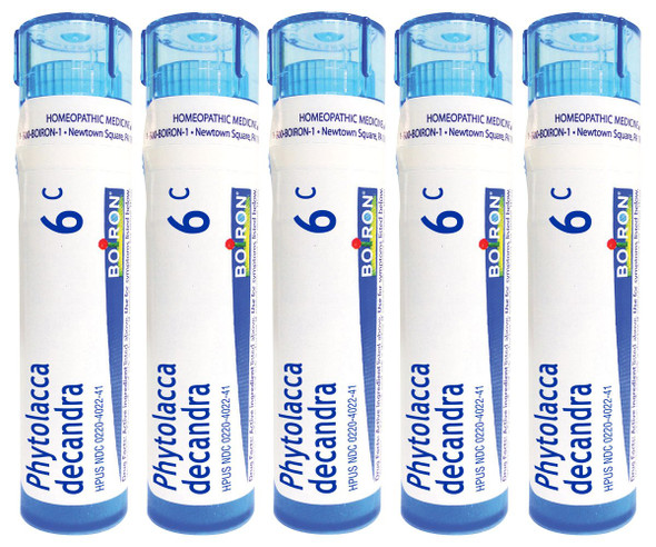 Boiron Phytolacca Decandra 6C (Pack of 5), Homeopathic Medicine for Sore Throat