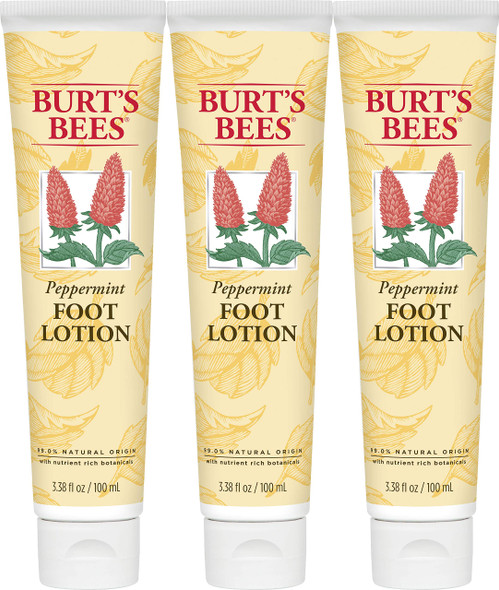 Burt's Bees Peppermint Foot Lotion, 3.38 Ounces (Pack of 3)