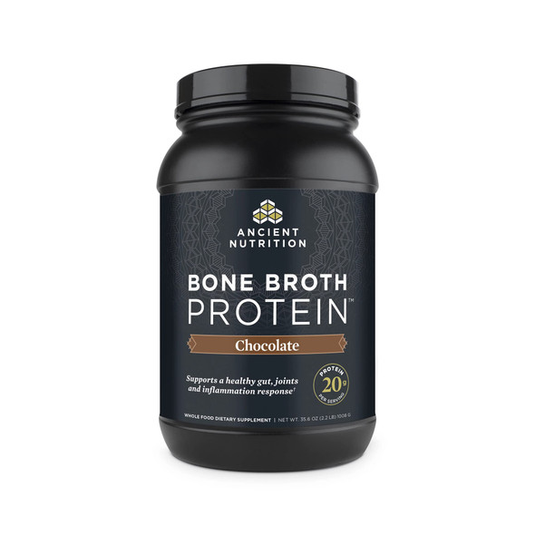 Ancient Nutrition Bone Broth Protein Powder, Chocolate Flavor, 40 Servings Size