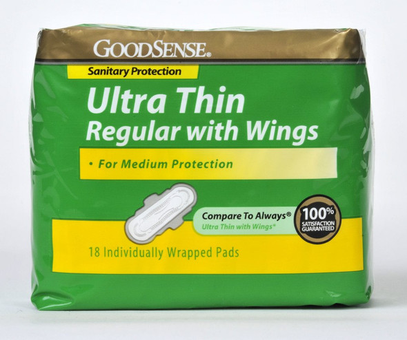 Good Sense Ultra Thin Regular With Wings For Medium Protection Case Pack 12