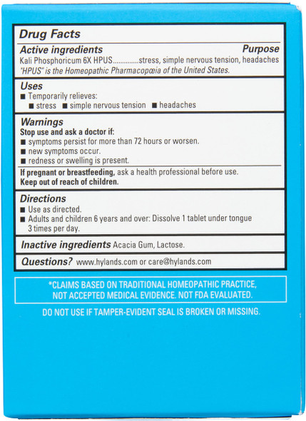 Hyland'S S #6 Kali Phos 6X Cell Salt Tablets, Headaches, And Simple Nervous Tension, 100 Count