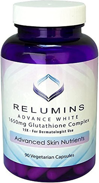 Relumins Advance White 1650mg Glutathione Complex - 15x Dermatologic Formula with Advanced Skin Nutrients