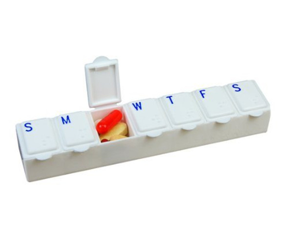 Rite Aid 7 Day Classic Pill Reminder with Braille Markings - Medium (Opaque White)