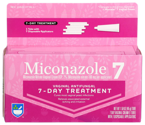 Rite Aid Miconazole 7 Miconazole  Vaginal Cream USP 2% | 7 Day Treatment  Yeast Infection Treatment for Women | Female Hygiene Products | Feminine Itch (Packaging May Vary)