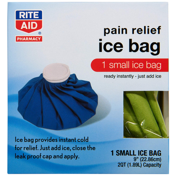 Rite Aid Reusable Ice Bag for Cold Therapy, 9" - 2 quarts | Ice Pack for Injuries | Refillable Ice Bag | Cold Compress
