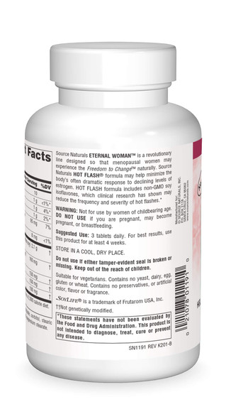 Source s  Flash - Helps Reduce The Frequency of  Flashes Associated with Menopause, Non-GMO Soy - 180 Tablets - 60 Day Supply