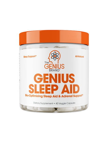 Genius Sleep AID - Smart Sleeping Pills Supplement - Relaxation Enhancer and Mood Support w/Inositol, L-Theanine & Glycine - 40 Capsules