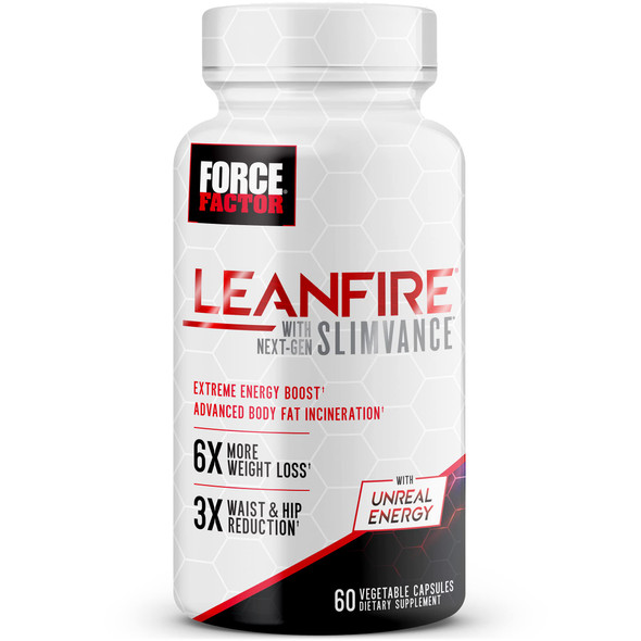 Force Factor LeanFire with Next-Gen SLIMVANCE Advanced Thermogenic Fat Burner for Weight Loss with B Vitamins and Capsimax to Boost Metabolism, Increase Energy, and Enhance Focus, 60 Capsules