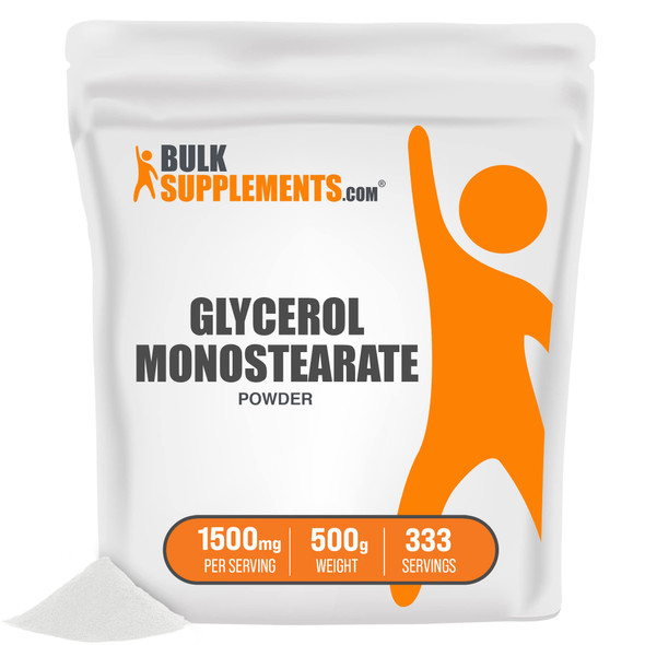 BulkSupplements Glycerol Monostearate Powder - Glycerol Powder for Endurance & Hydration - Food Grade,  - 1500mg , 333 Servings (500 Grams - 1.1 lbs)