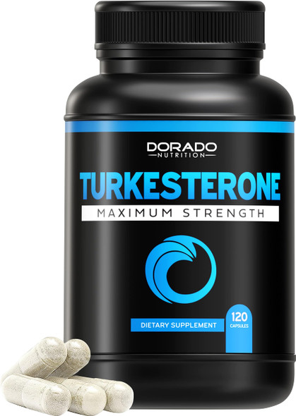 Turkesterone Supplement 500mg (120 Capsules) - Stamina, Drive, Athletic Performance & Muscle Mass - (Ajuga Turkestanica Std. to 10% Turkesterone) (Similar to Ecdysterone) - Non-GMO & Vegan Capsules